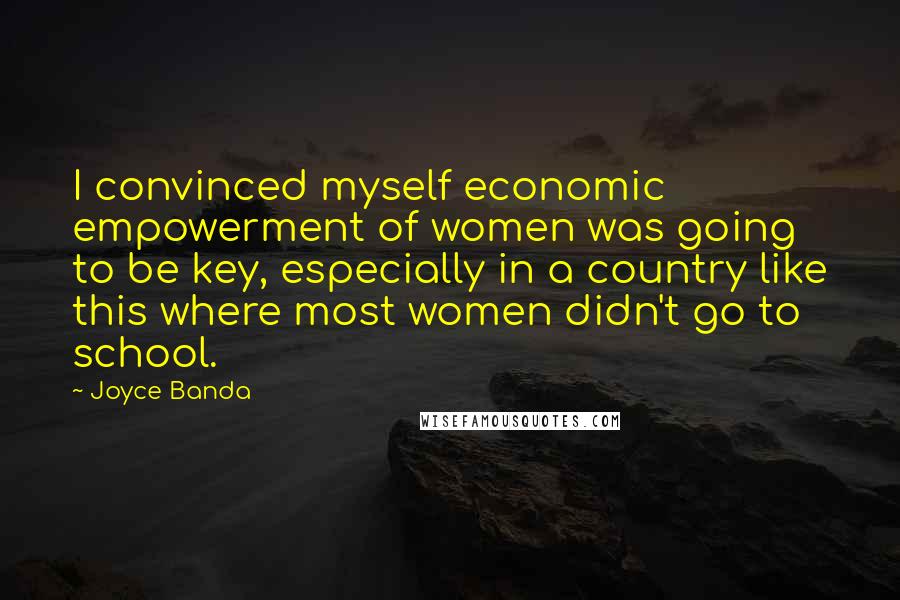 Joyce Banda Quotes: I convinced myself economic empowerment of women was going to be key, especially in a country like this where most women didn't go to school.
