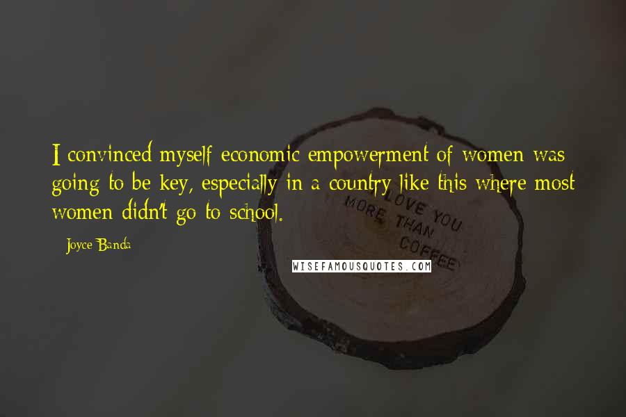 Joyce Banda Quotes: I convinced myself economic empowerment of women was going to be key, especially in a country like this where most women didn't go to school.