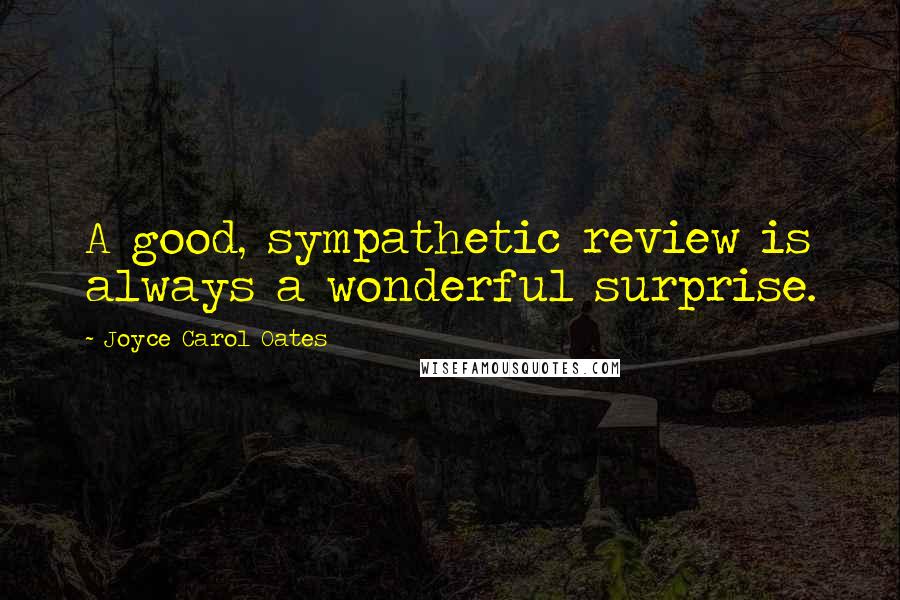 Joyce Carol Oates Quotes: A good, sympathetic review is always a wonderful surprise.