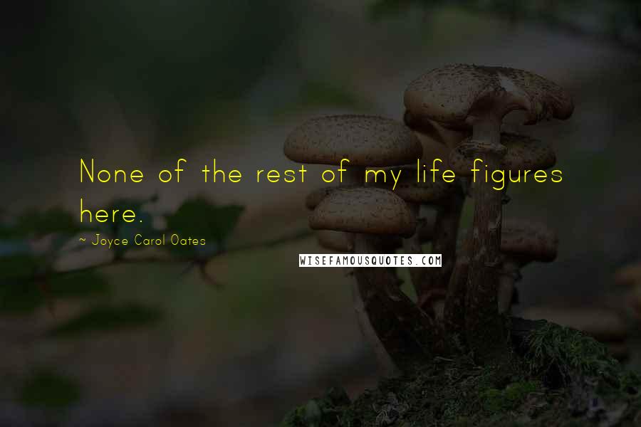 Joyce Carol Oates Quotes: None of the rest of my life figures here.