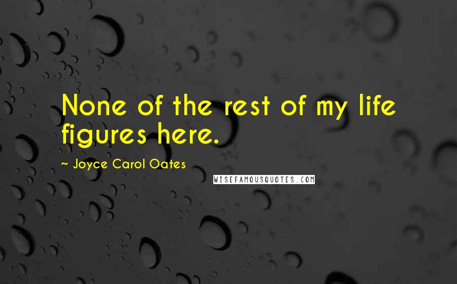 Joyce Carol Oates Quotes: None of the rest of my life figures here.