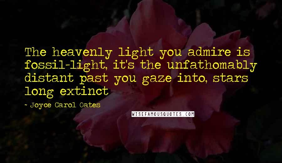 Joyce Carol Oates Quotes: The heavenly light you admire is fossil-light, it's the unfathomably distant past you gaze into, stars long extinct