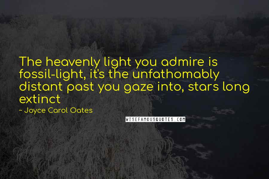 Joyce Carol Oates Quotes: The heavenly light you admire is fossil-light, it's the unfathomably distant past you gaze into, stars long extinct