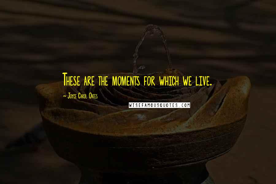 Joyce Carol Oates Quotes: These are the moments for which we live.