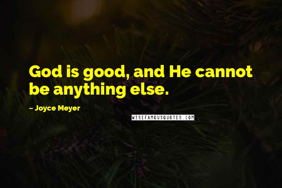 Joyce Meyer Quotes: God is good, and He cannot be anything else.