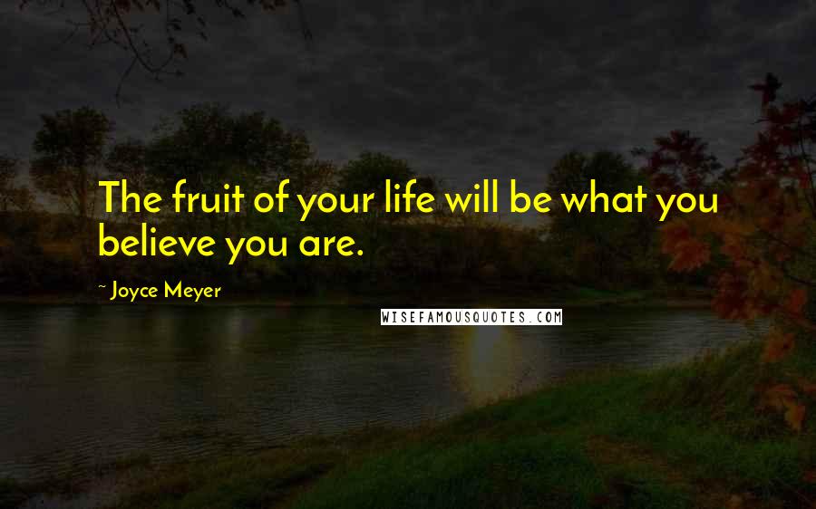 Joyce Meyer Quotes: The fruit of your life will be what you believe you are.