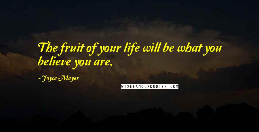 Joyce Meyer Quotes: The fruit of your life will be what you believe you are.