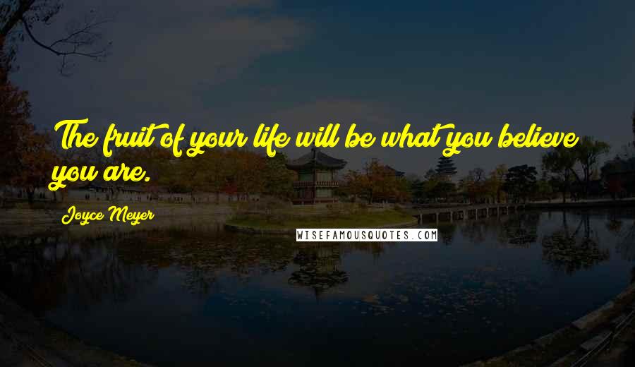 Joyce Meyer Quotes: The fruit of your life will be what you believe you are.