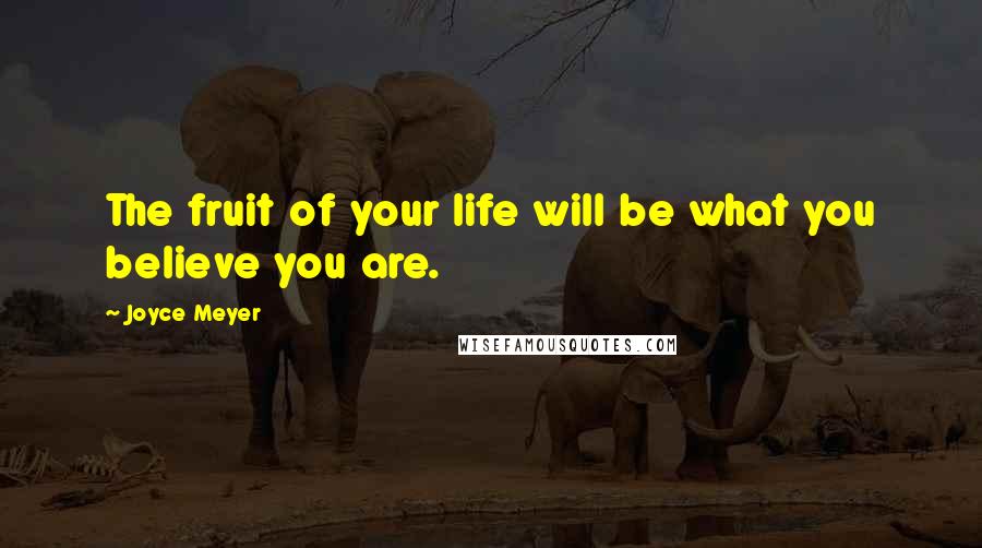 Joyce Meyer Quotes: The fruit of your life will be what you believe you are.