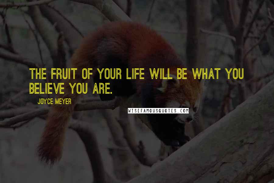 Joyce Meyer Quotes: The fruit of your life will be what you believe you are.