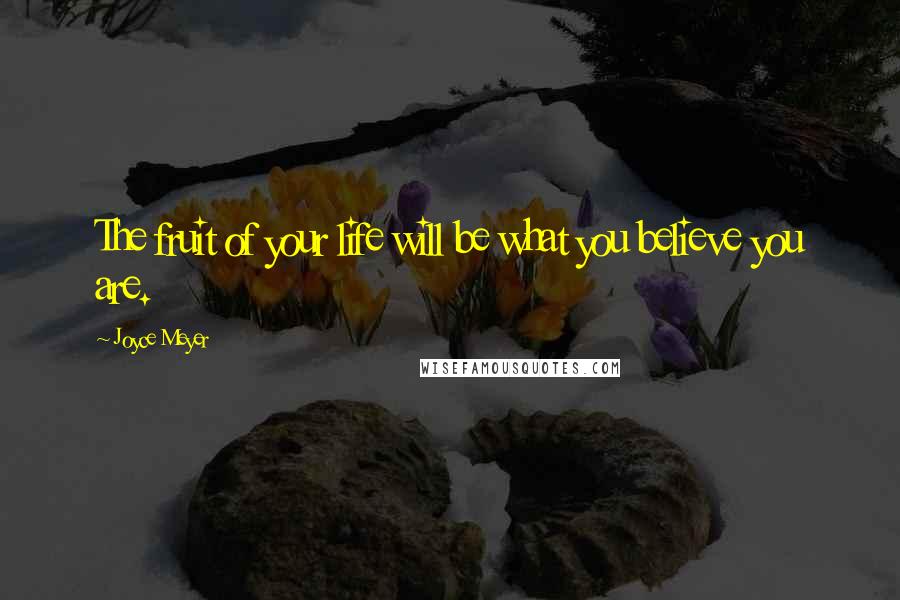 Joyce Meyer Quotes: The fruit of your life will be what you believe you are.