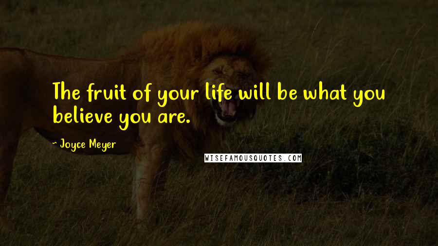 Joyce Meyer Quotes: The fruit of your life will be what you believe you are.