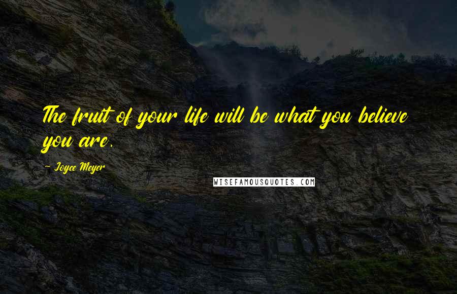 Joyce Meyer Quotes: The fruit of your life will be what you believe you are.