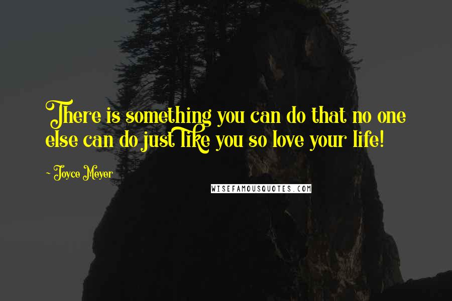 Joyce Meyer Quotes: There is something you can do that no one else can do just like you so love your life!