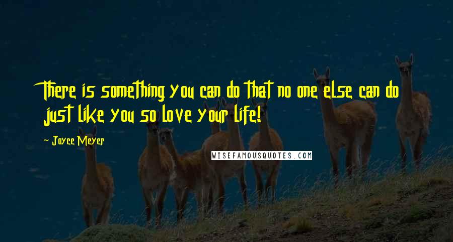 Joyce Meyer Quotes: There is something you can do that no one else can do just like you so love your life!