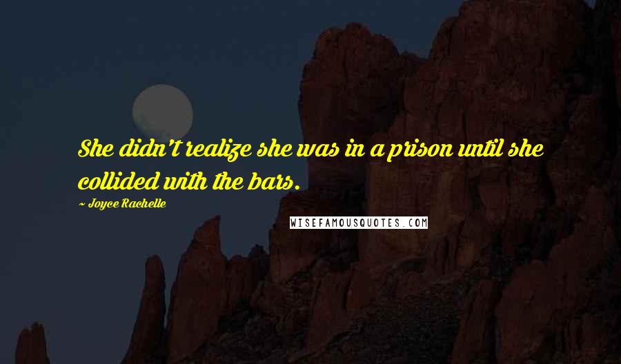 Joyce Rachelle Quotes: She didn't realize she was in a prison until she collided with the bars.