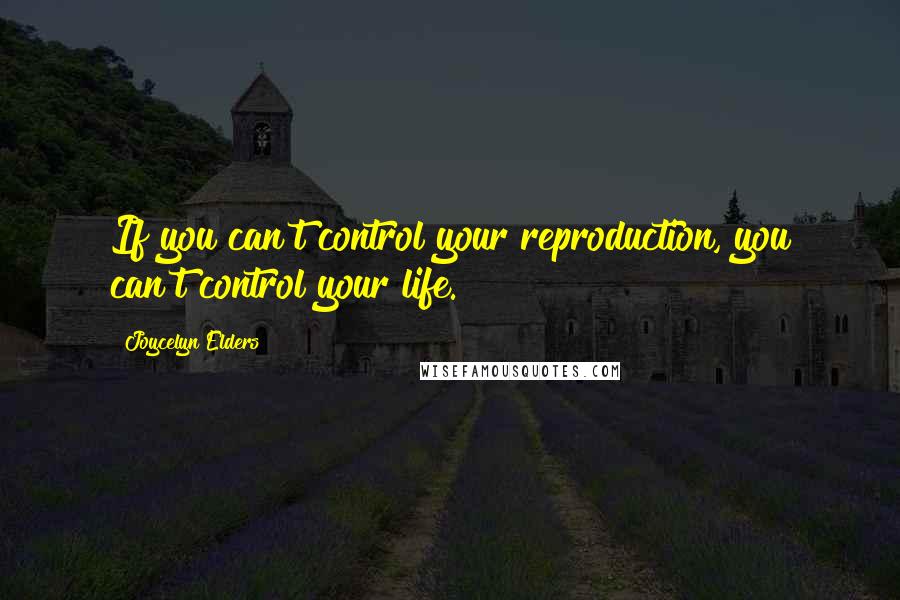 Joycelyn Elders Quotes: If you can't control your reproduction, you can't control your life.