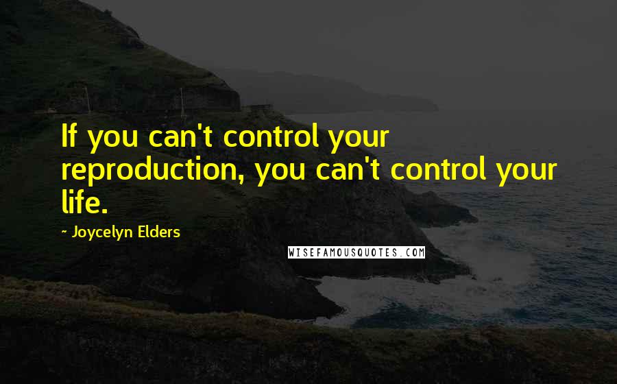 Joycelyn Elders Quotes: If you can't control your reproduction, you can't control your life.