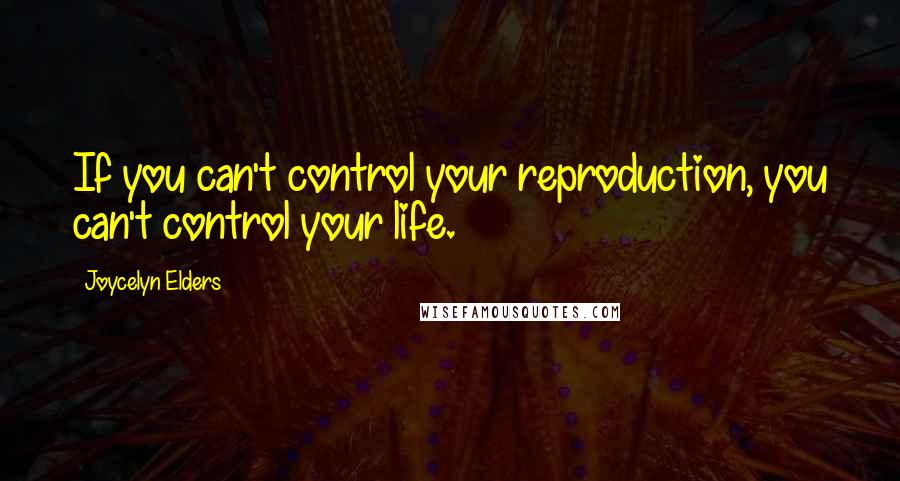 Joycelyn Elders Quotes: If you can't control your reproduction, you can't control your life.