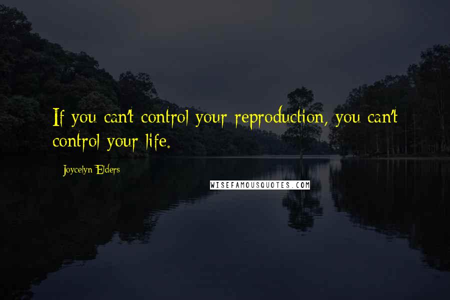 Joycelyn Elders Quotes: If you can't control your reproduction, you can't control your life.