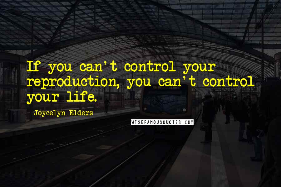 Joycelyn Elders Quotes: If you can't control your reproduction, you can't control your life.