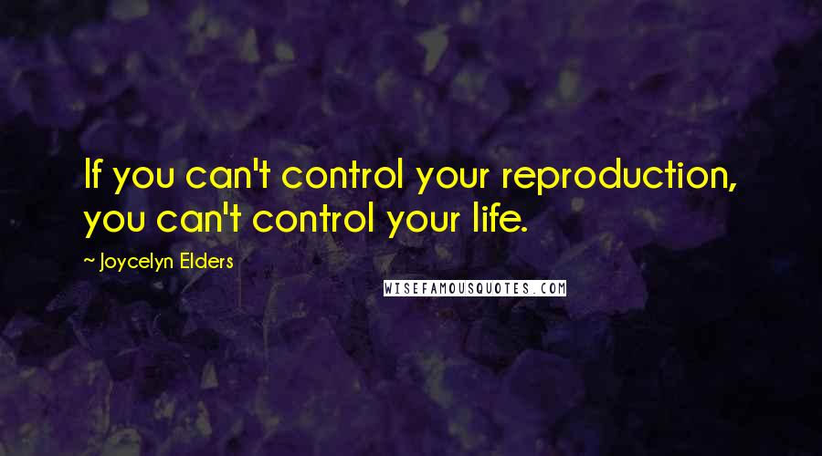 Joycelyn Elders Quotes: If you can't control your reproduction, you can't control your life.