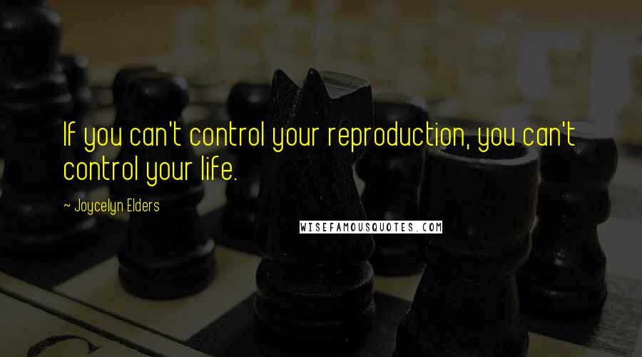 Joycelyn Elders Quotes: If you can't control your reproduction, you can't control your life.