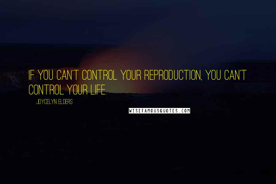 Joycelyn Elders Quotes: If you can't control your reproduction, you can't control your life.