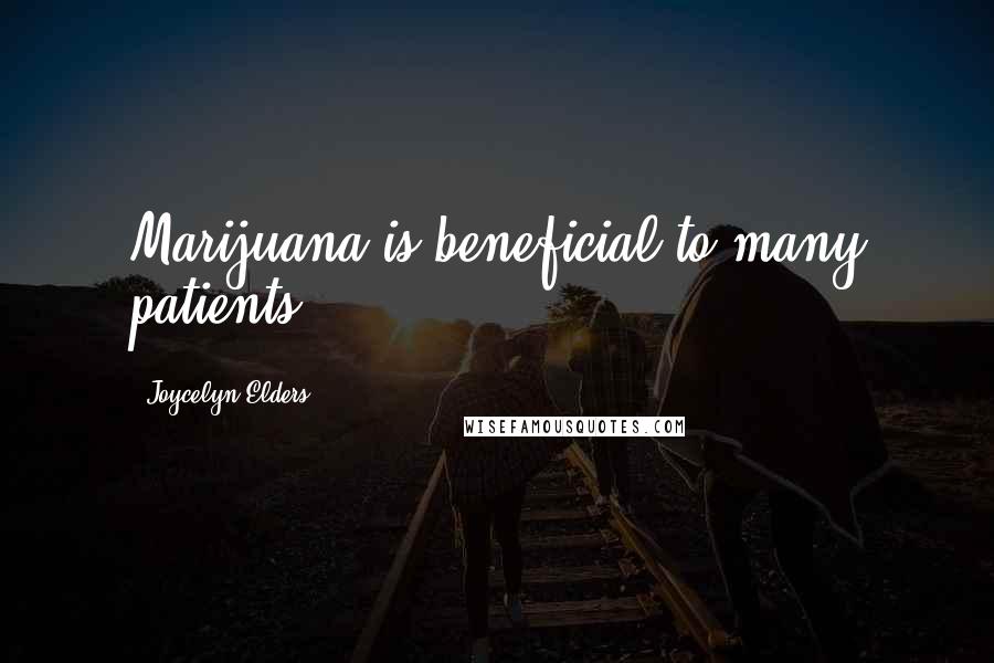 Joycelyn Elders Quotes: Marijuana is beneficial to many patients