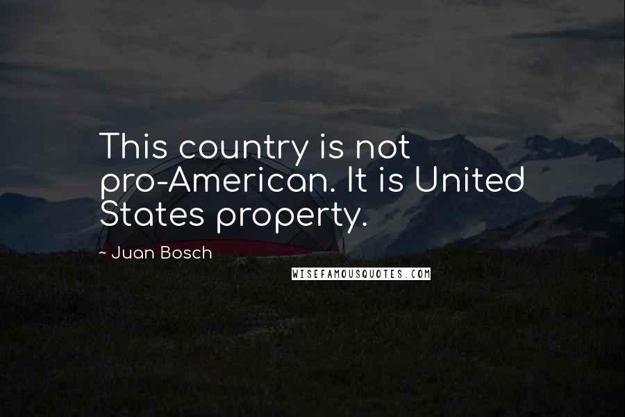 Juan Bosch Quotes: This country is not pro-American. It is United States property.