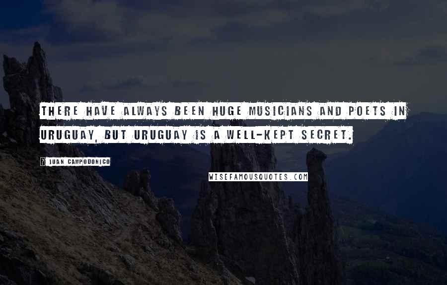 Juan Campodonico Quotes: There have always been huge musicians and poets in Uruguay, but Uruguay is a well-kept secret.