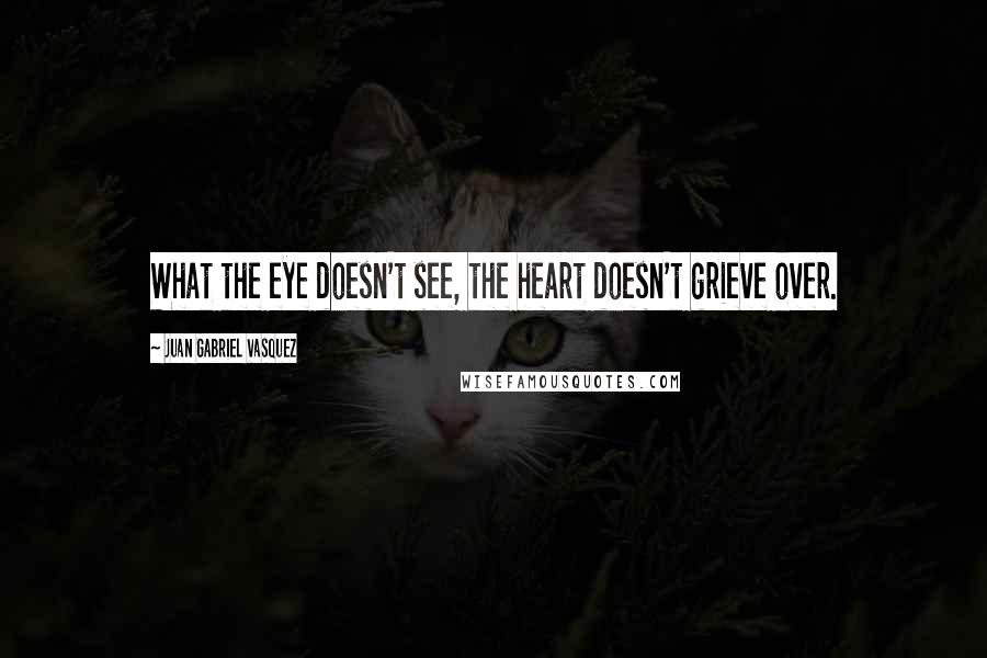 Juan Gabriel Vasquez Quotes: What the eye doesn't see, the heart doesn't grieve over.