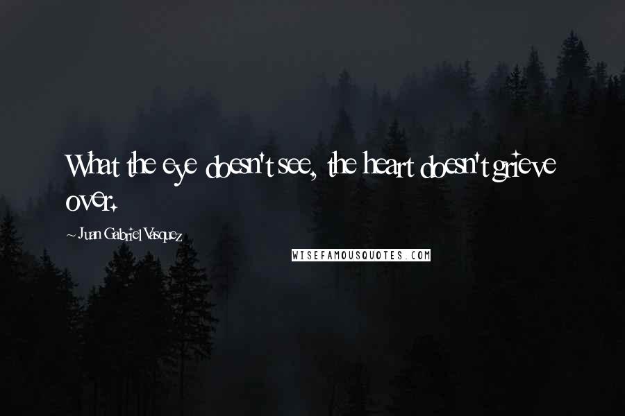 Juan Gabriel Vasquez Quotes: What the eye doesn't see, the heart doesn't grieve over.