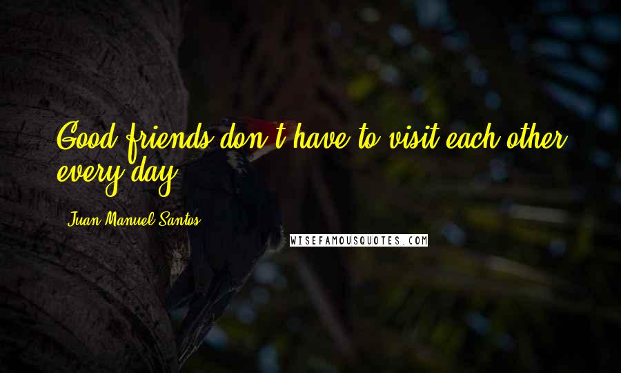 Juan Manuel Santos Quotes: Good friends don't have to visit each other every day.