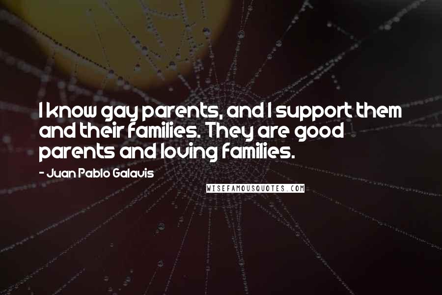 Juan Pablo Galavis Quotes: I know gay parents, and I support them and their families. They are good parents and loving families.