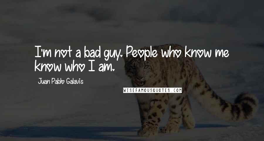 Juan Pablo Galavis Quotes: I'm not a bad guy. People who know me know who I am.