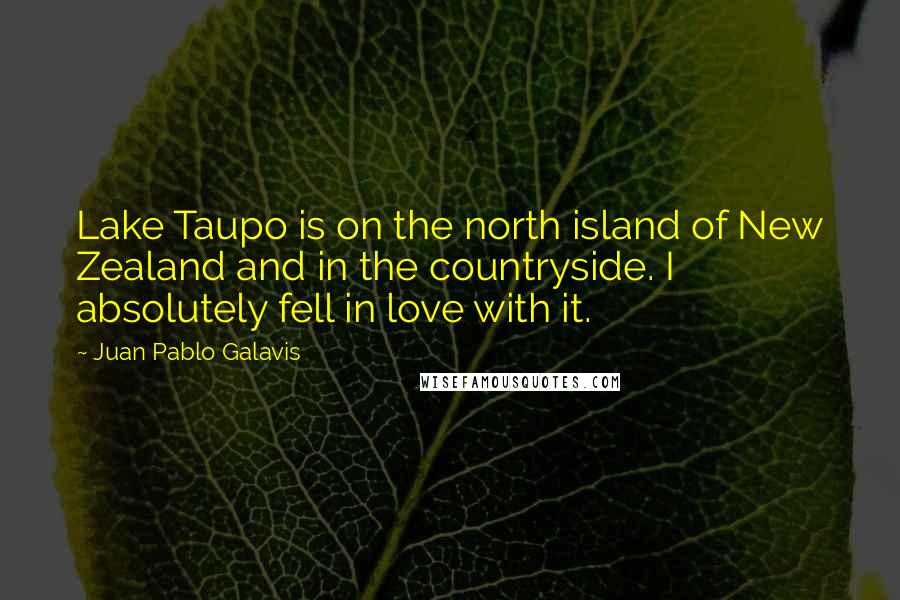 Juan Pablo Galavis Quotes: Lake Taupo is on the north island of New Zealand and in the countryside. I absolutely fell in love with it.