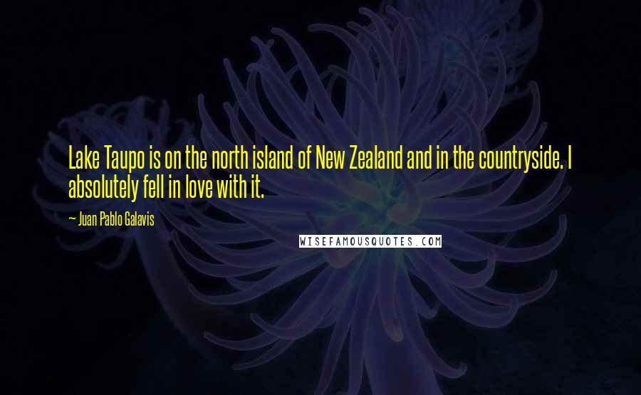 Juan Pablo Galavis Quotes: Lake Taupo is on the north island of New Zealand and in the countryside. I absolutely fell in love with it.