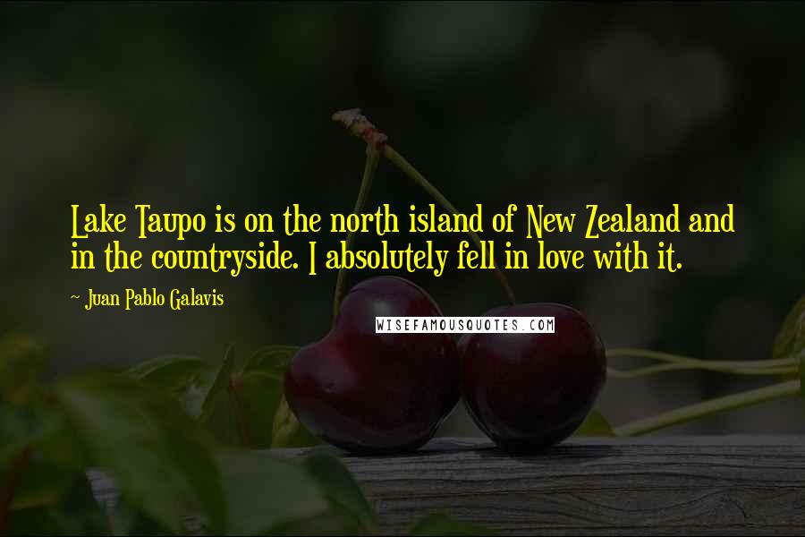 Juan Pablo Galavis Quotes: Lake Taupo is on the north island of New Zealand and in the countryside. I absolutely fell in love with it.