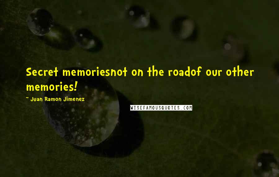 Juan Ramon Jimenez Quotes: Secret memoriesnot on the roadof our other memories!