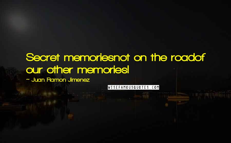 Juan Ramon Jimenez Quotes: Secret memoriesnot on the roadof our other memories!
