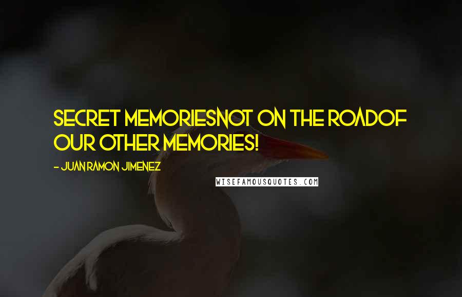 Juan Ramon Jimenez Quotes: Secret memoriesnot on the roadof our other memories!