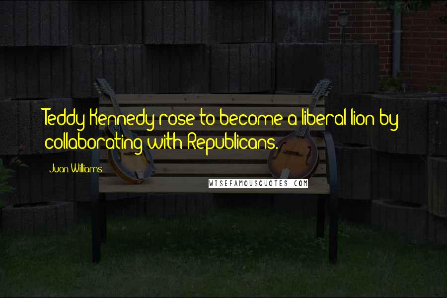 Juan Williams Quotes: Teddy Kennedy rose to become a liberal lion by collaborating with Republicans.