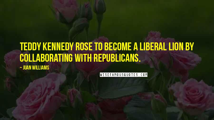 Juan Williams Quotes: Teddy Kennedy rose to become a liberal lion by collaborating with Republicans.