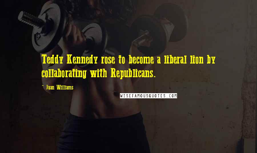 Juan Williams Quotes: Teddy Kennedy rose to become a liberal lion by collaborating with Republicans.