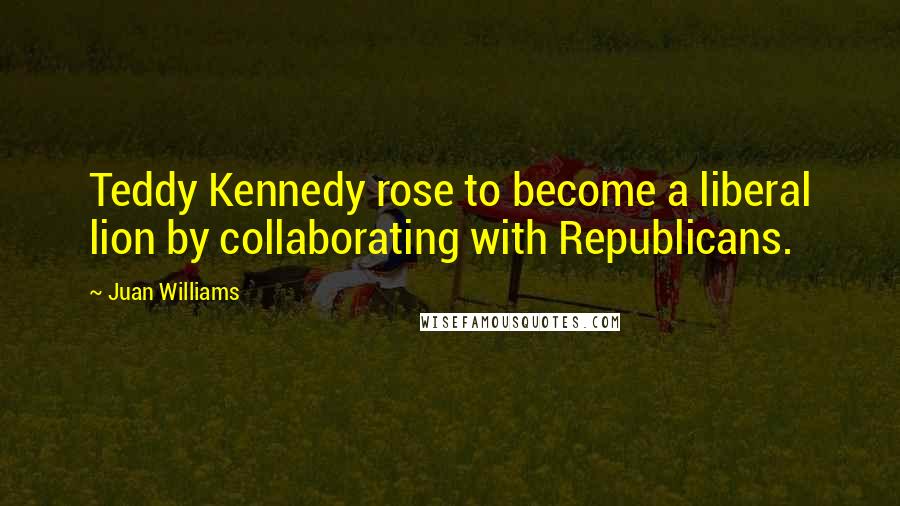 Juan Williams Quotes: Teddy Kennedy rose to become a liberal lion by collaborating with Republicans.