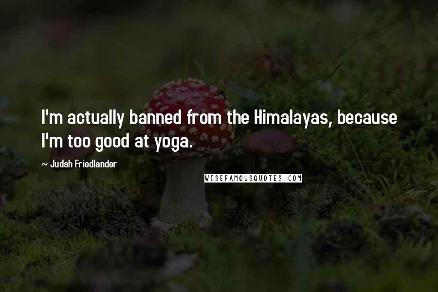Judah Friedlander Quotes: I'm actually banned from the Himalayas, because I'm too good at yoga.
