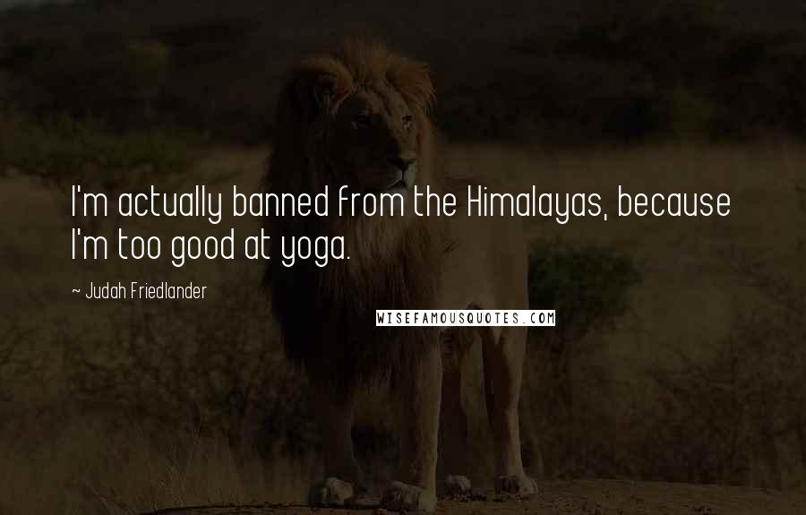 Judah Friedlander Quotes: I'm actually banned from the Himalayas, because I'm too good at yoga.