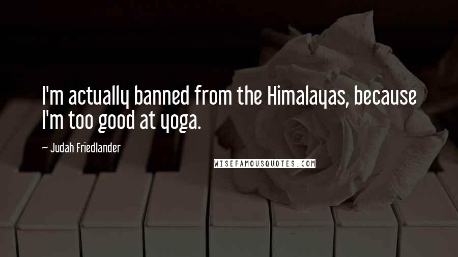 Judah Friedlander Quotes: I'm actually banned from the Himalayas, because I'm too good at yoga.