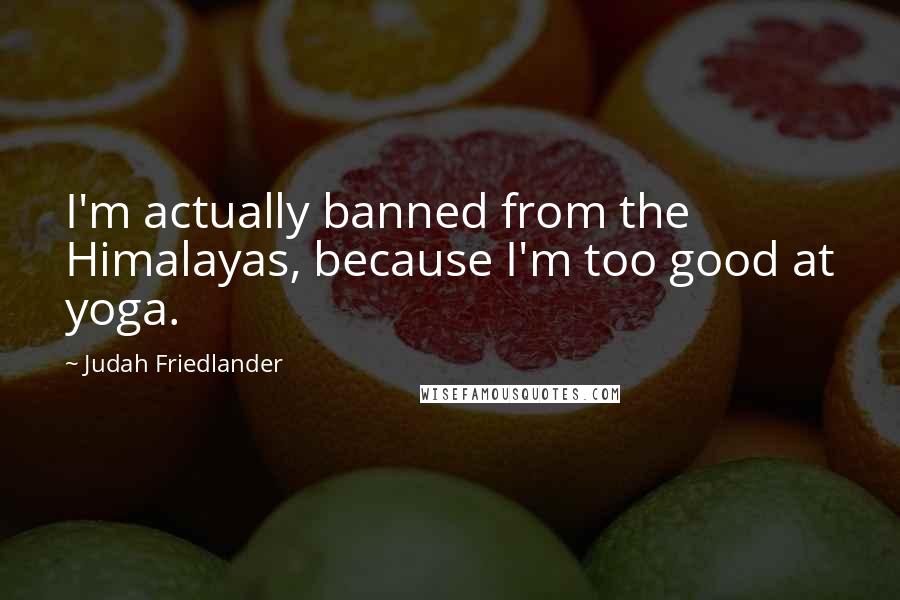 Judah Friedlander Quotes: I'm actually banned from the Himalayas, because I'm too good at yoga.